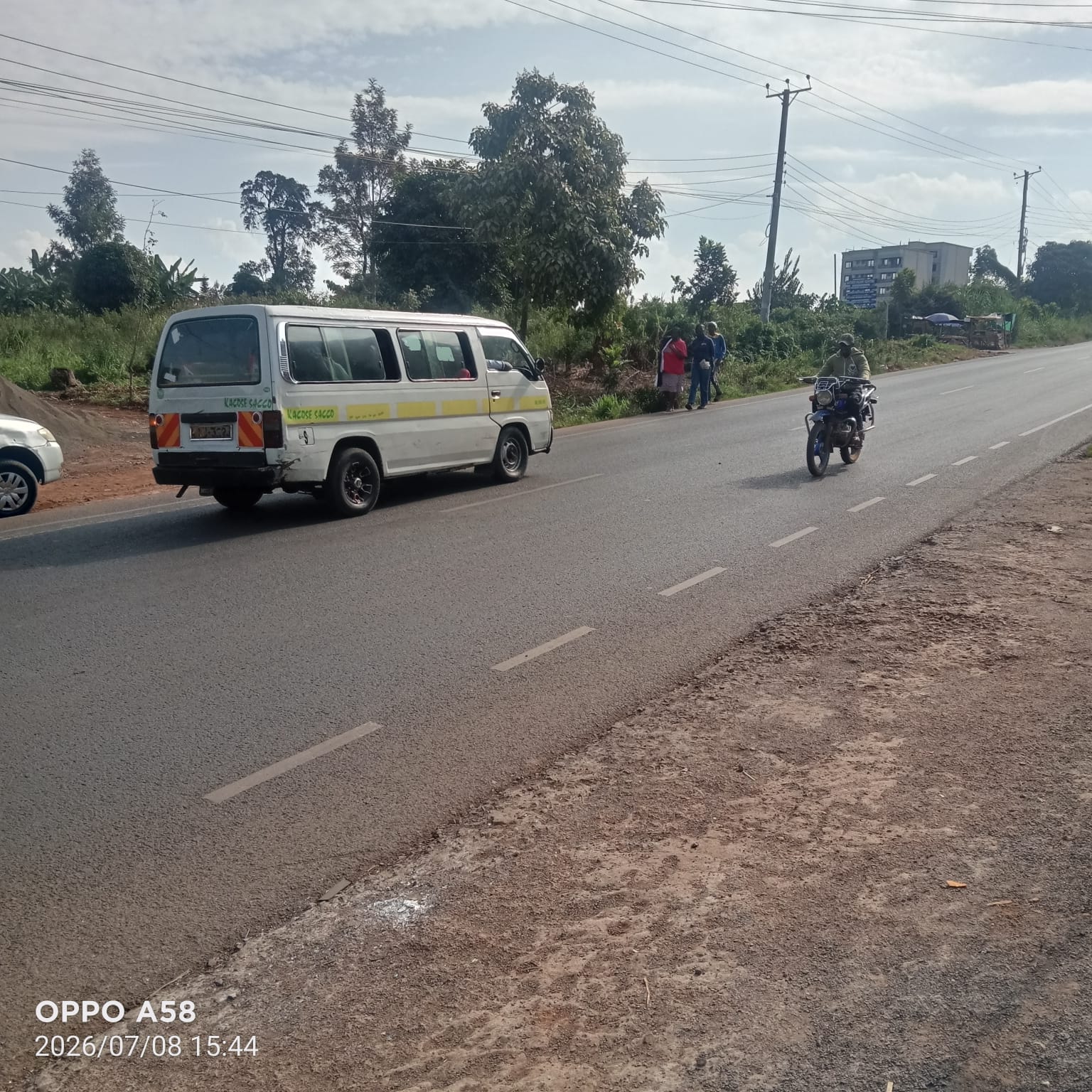 Tarmac frontage on a commercial plot near Ruaka